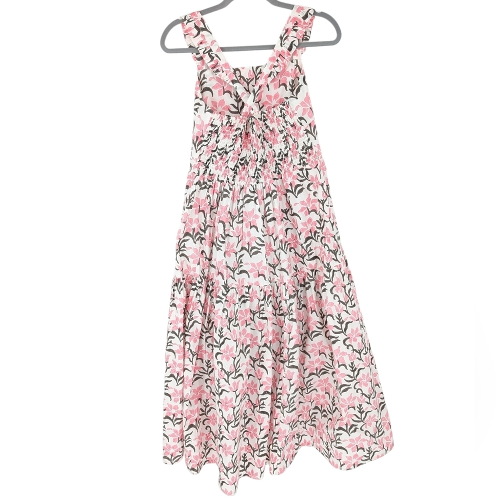 Tiana New York Floral Maxi Dress 100% Cotton Block Print India Medium - Picture 3 of 6